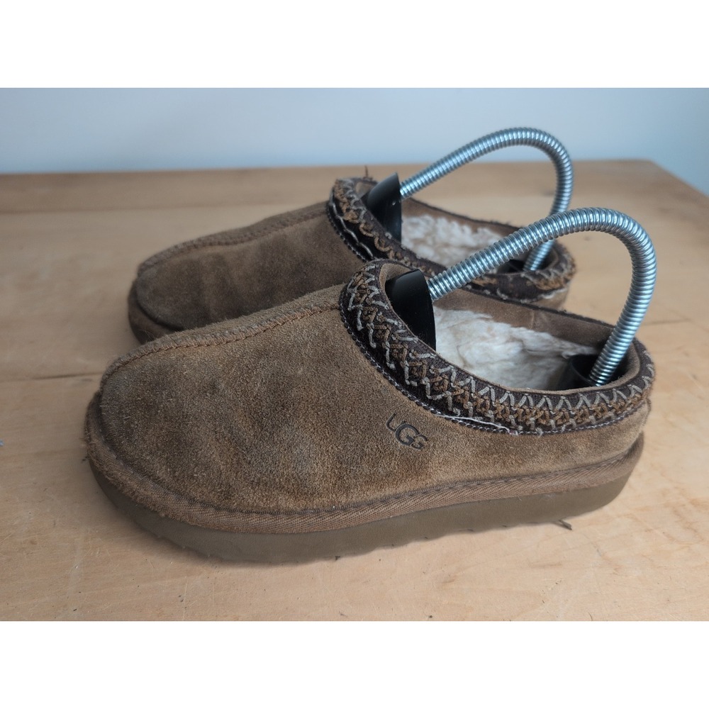 UGG Tasman 5955 Chestnut Women's Size 6 Suede Shearling Slippers Clogs Brown